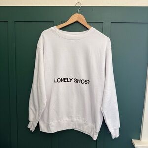 Lonely Ghost White Crewneck Sweater